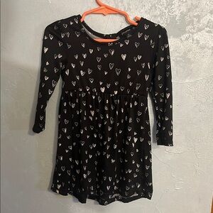 Chic Black Dress with Heart Motif